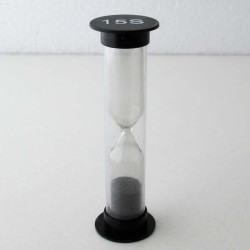Sanduhren 1 Min. 9 cm zylindrisch Glas in Kunststoff röhre