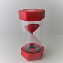 Sanduhr 10 Min. 13 cm Rot, klein Kunststoff 6 Eckig