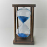 Sanduhr 60 Min. 15 cm Glas im  Holzgestell Nussbaum - Buche dunkel
