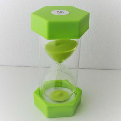 Sanduhr 60 Min. 15 cm Glas im  Holzgestell Nussbaum - Buche dunkel