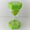 Sanduhr 60 Min. 15 cm Glas im  Holzgestell Nussbaum - Buche dunkel