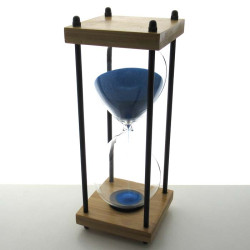 Sanduhr 30 Min. 25 cm Bambus viereckig mit 4 Säulen