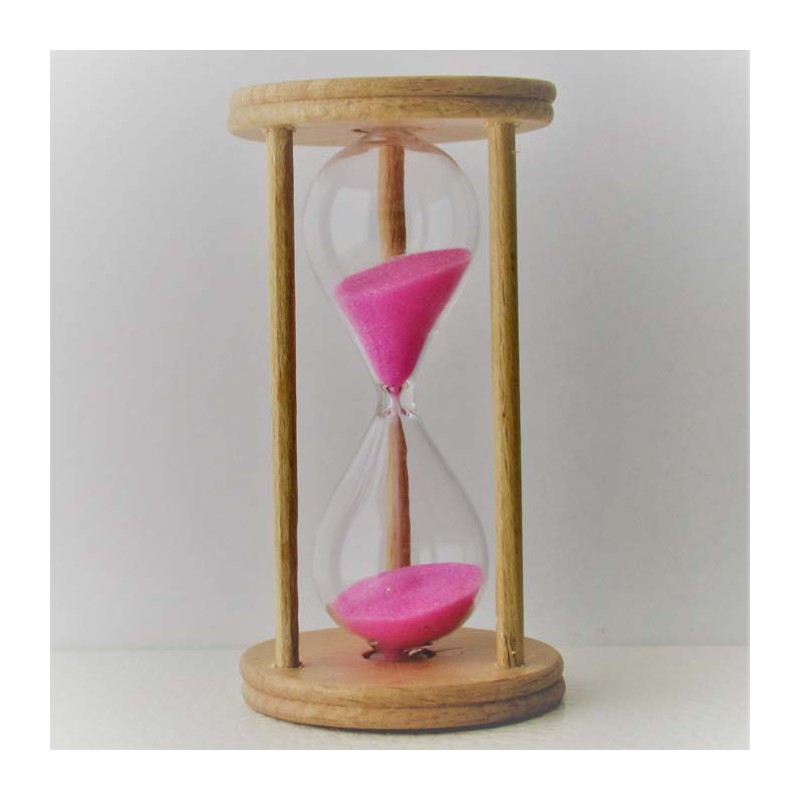 Sanduhr 5 min 9cm Glas in Holzgestell Buche Natur,