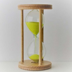 Sanduhr 5 min 9cm Glas in Holzgestell Buche Natur,