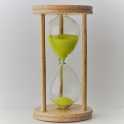 Sanduhr 5 min 9cm Glas in Holzgestell Buche Natur,
