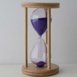 Sanduhr 5 min 9cm Glas in Holzgestell Buche Natur,