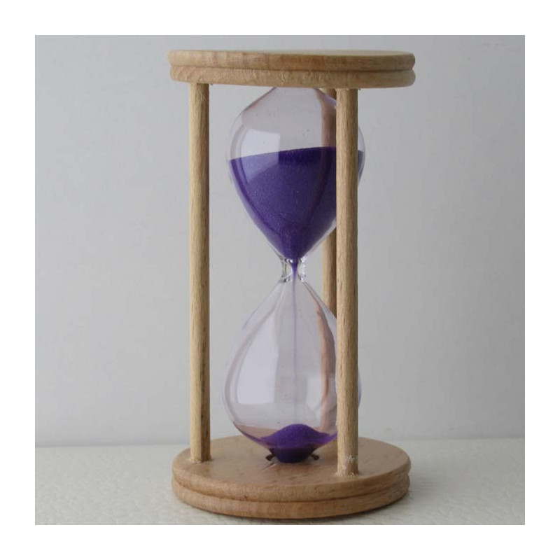 Sanduhr 5 min 9cm Glas in Holzgestell Buche Natur,