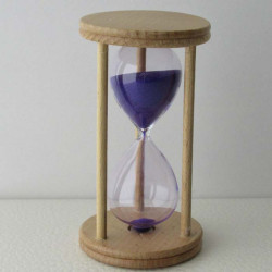 Sanduhr 5 min 9cm Glas in Holzgestell Buche Natur,