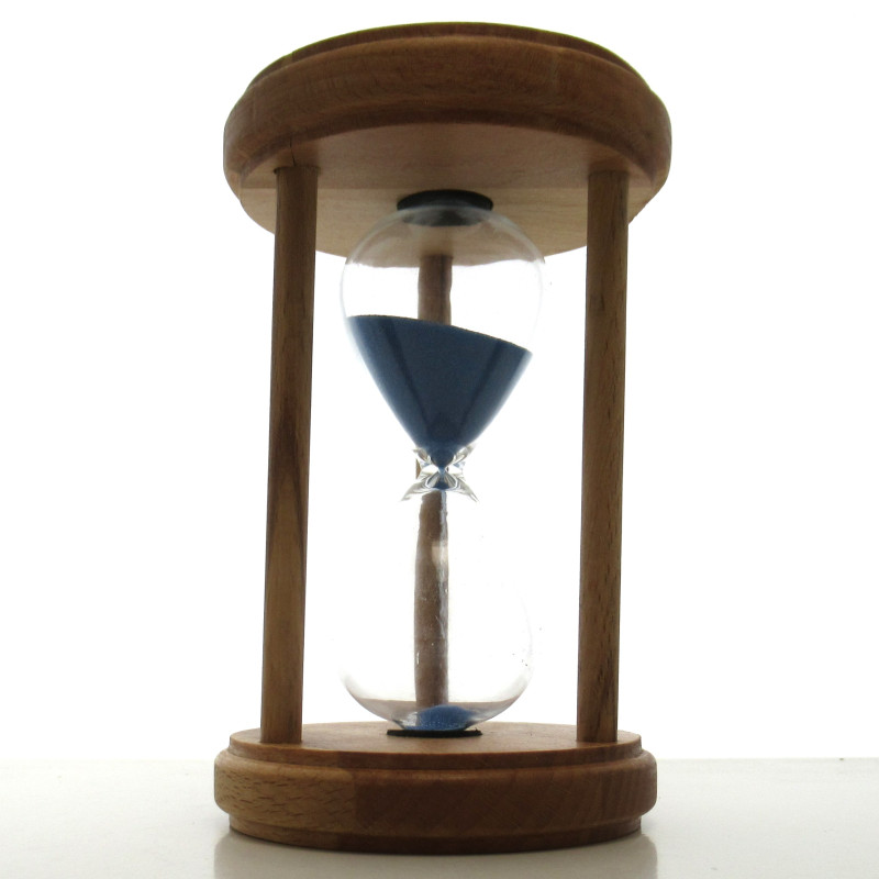 Sanduhr 10 Min. 14.5 cm Hellblau, Holz rund