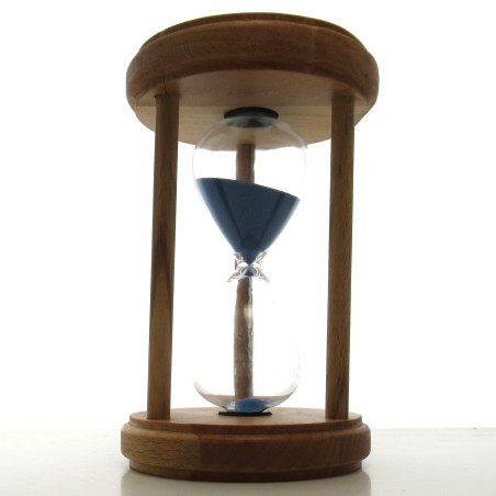 Sanduhr 10 Min. 14.5 cm Hellblau, Holz rund