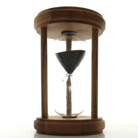 Sanduhr 45 Min. 15.5 cm Schwarz, Holz rund