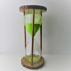 Sanduhr 45 Minuten 23cm Glas im Naturholz Gestell,