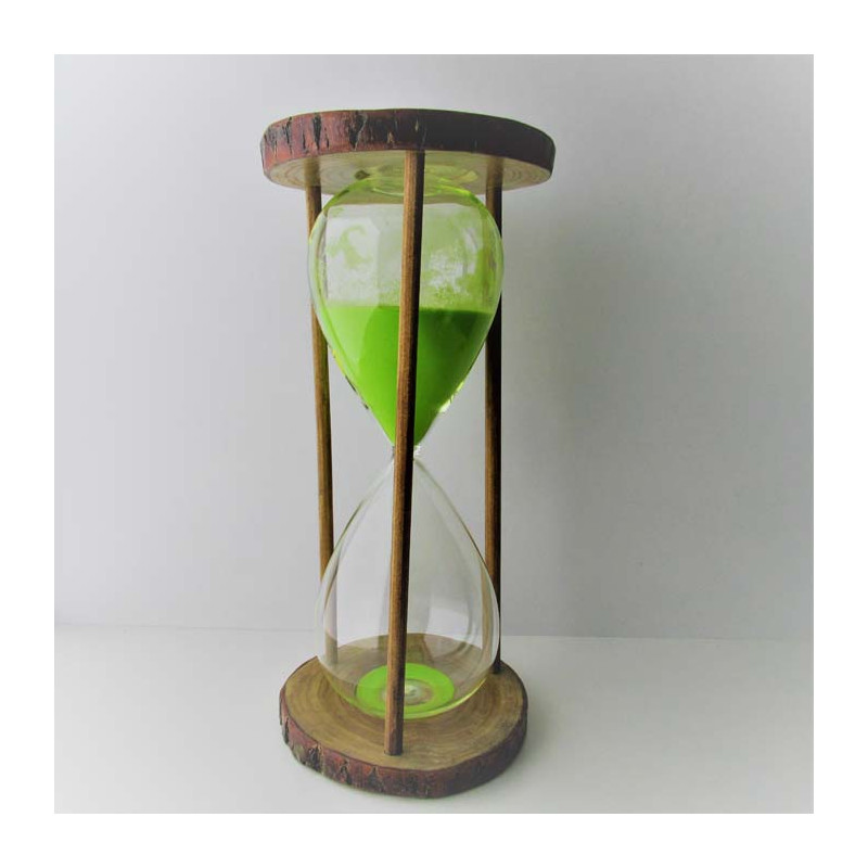 Sanduhr 45 Minuten 23cm Glas im Naturholz Gestell,