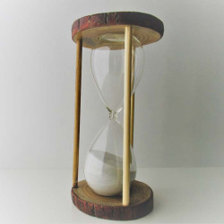 Sanduhr 45 Minuten 23cm Glas im Naturholz Gestell,