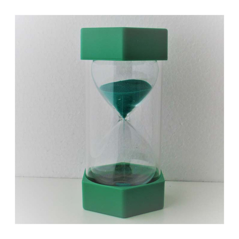 Megasanduhr 30 Min. 30 cm  Grün, Glas Kunststoff 6 Eckig