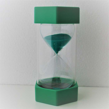 Megasanduhr 30 Min. 30 cm  Grün, Glas Kunststoff 6 Eckig