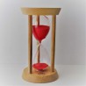Sanduhr 15 min. 14 cm Rot, im Holzgestell