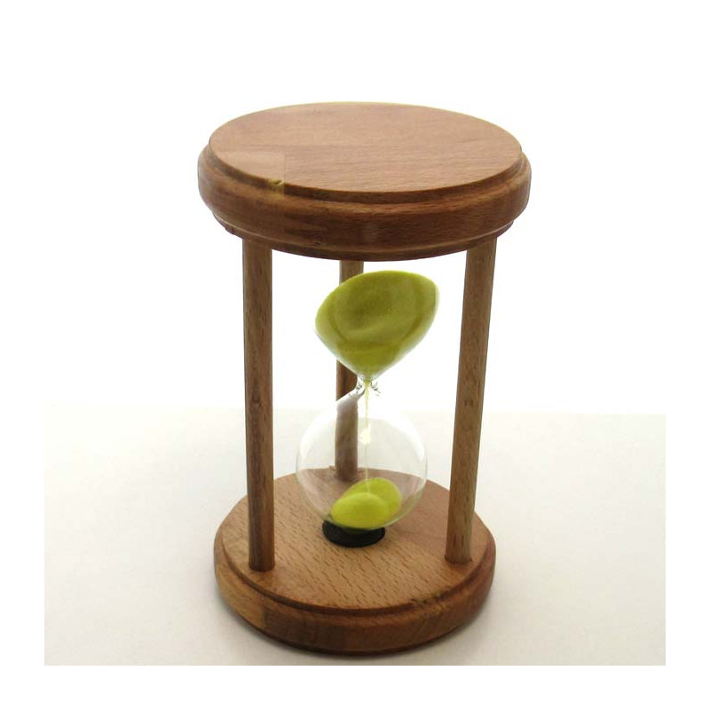 Sanduhr 10 Min. 14.5 cm Gelb, Holz rund Sanduhr 10 Min. 14.5 cm Gelb, Holz rund
