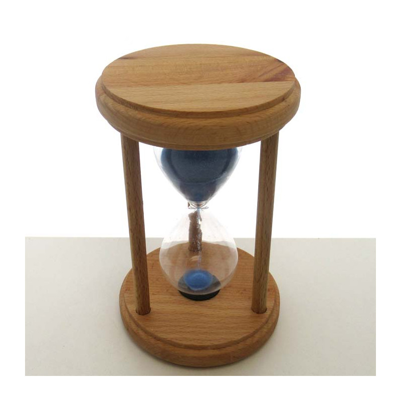Sanduhr 1 Min. 14.5 cm Hellblau , Buchenholz rund