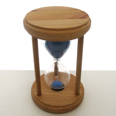 Sanduhr 1 Min. 14.5 cm Hellblau , Buchenholz rund