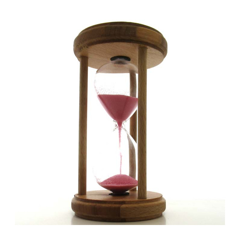 Sanduhr 0.5 Min. 17 cm Rosa, Buchenholz rund