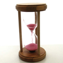 Sanduhr 0.5 Min. 17 cm Rosa, Buchenholz rund