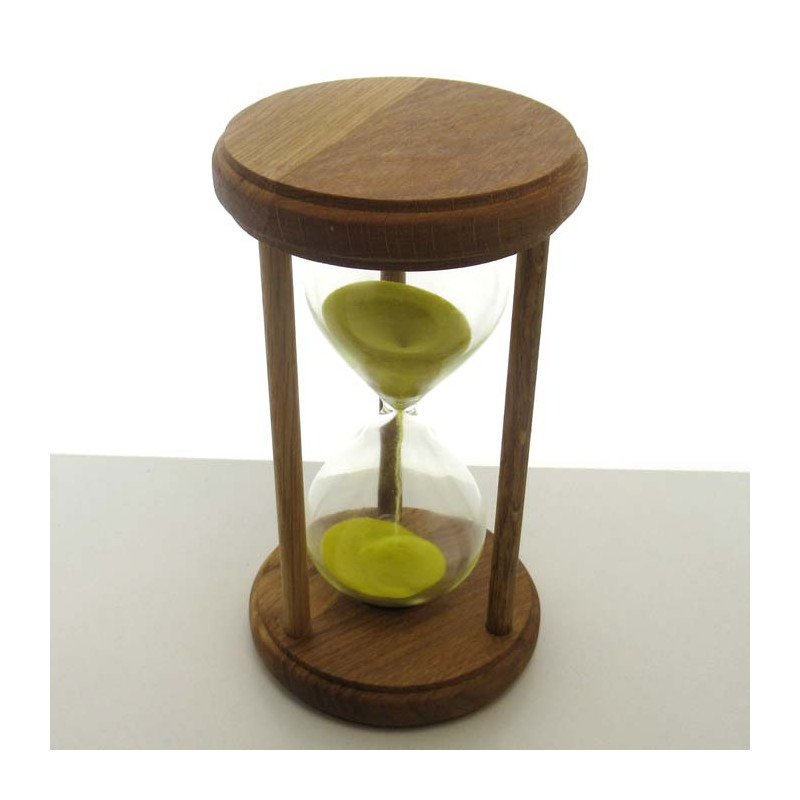Sanduhr 0.5 Min. 17 cm Gelb, verschiedene Hölzer rund