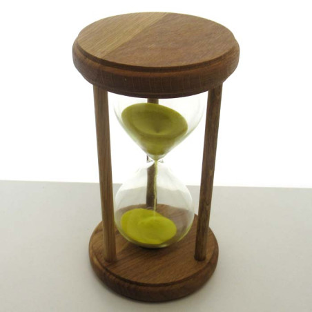Sanduhr 0.5 Min. 17 cm Gelb, verschiedene Hölzer rund