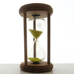 Sanduhr 0.5 Min. 17 cm Gelb, verschiedene Hölzer rund