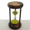 Sanduhr 3 min. 17 cm Gelb, im Holzgestell rund