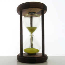 Sanduhr 3 min. 17 cm Gelb, im Holzgestell rund