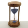 Sanduhr 5 min 17 cm Blau, im Holzgestelle