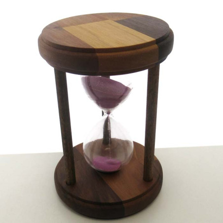 Sanduhr 10 Min. 14.5 cm Lila, Holz rund