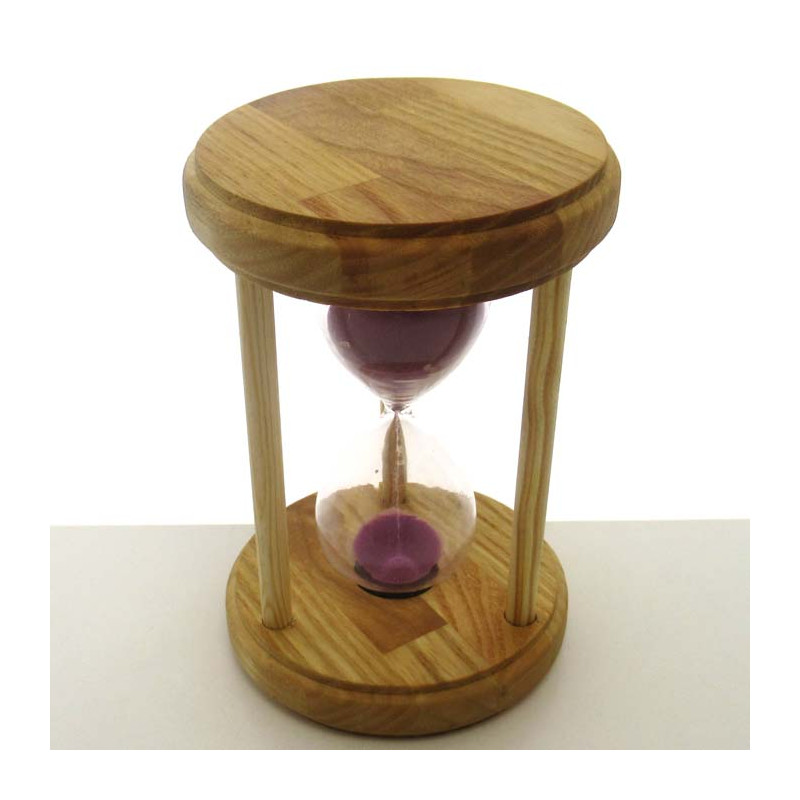 Sanduhr 10 Min. 14.5 cm Lila, Holz rund