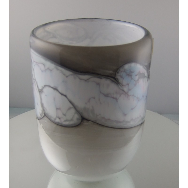 Glas Vase 12cm von P. Molnar  1983 DE