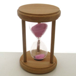 Sanduhr 10 Min. 14.5 cm Rosa, Holz rund