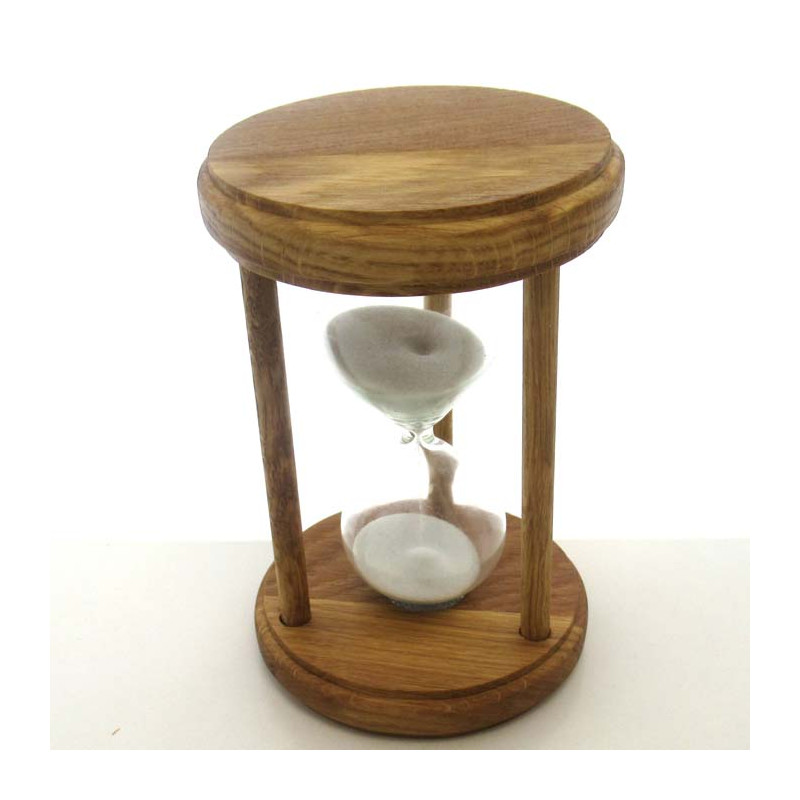 Sanduhr 10 Min. 14.5 cm Weiss, Holz rund