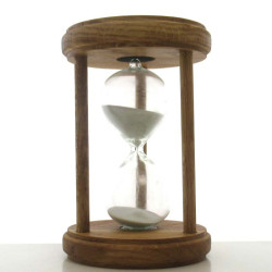 Sanduhr 10 Min. 14.5 cm Weiss, Holz rund