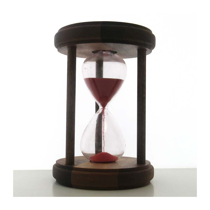 Sanduhr 10 Min. 14.5 cm Rot, Holz rund