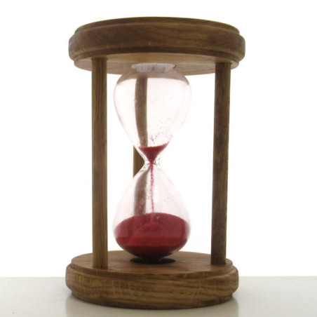 Sanduhr 10 Min. 14.5 cm Rot, Holz rund