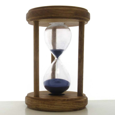 Sanduhr 15 Min. 14.5 cm Blau, Holz rund