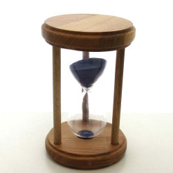 Sanduhr 15 Min. 14.5 cm Blau, Holz rund