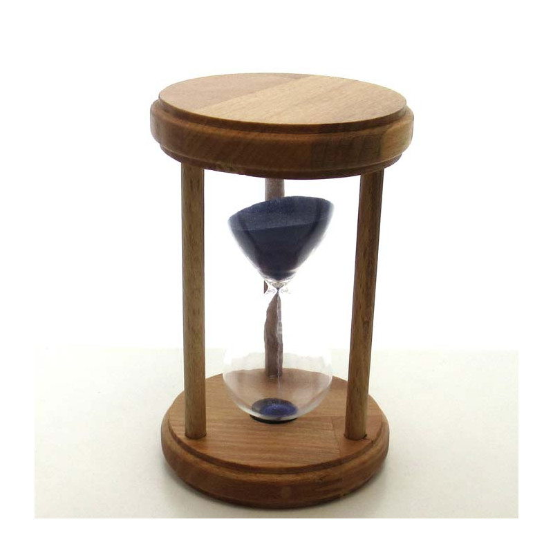 Sanduhr 15 Min. 14.5 cm Blau, Holz rund