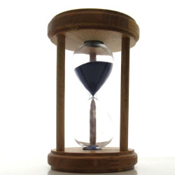 Sanduhr 15 Min. 14.5 cm Blau, Holz rund
