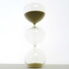Glas-Sanduhr 15 Min. 22 cm Gold, 3 Kugeln Glas