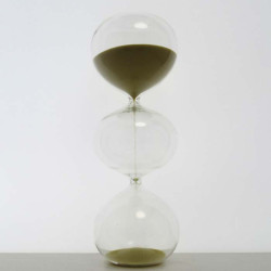 Glas-Sanduhr 15 Min. 22 cm Gold, 3 Kugeln Glas