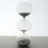 Glas-Sanduhr 15 Min. 22 cm Grau, 3 Kugeln Glas