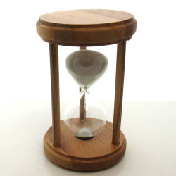 Sanduhr 30 Min. 14.5 cm Weiss, Holz rund