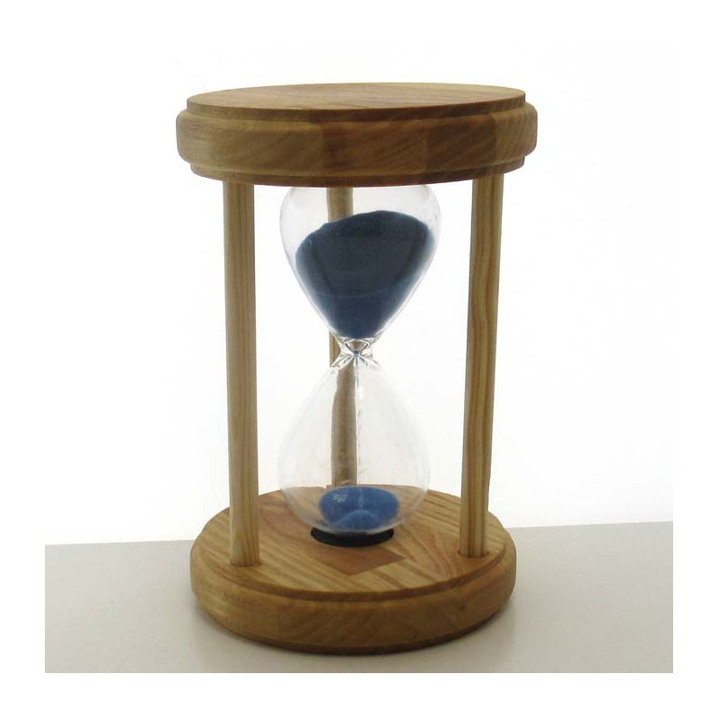 Sanduhr 30 Min. 14.5 cm Hellblau, Holz rund