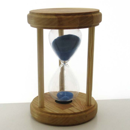 Sanduhr 30 Min. 14.5 cm Hellblau, Holz rund
